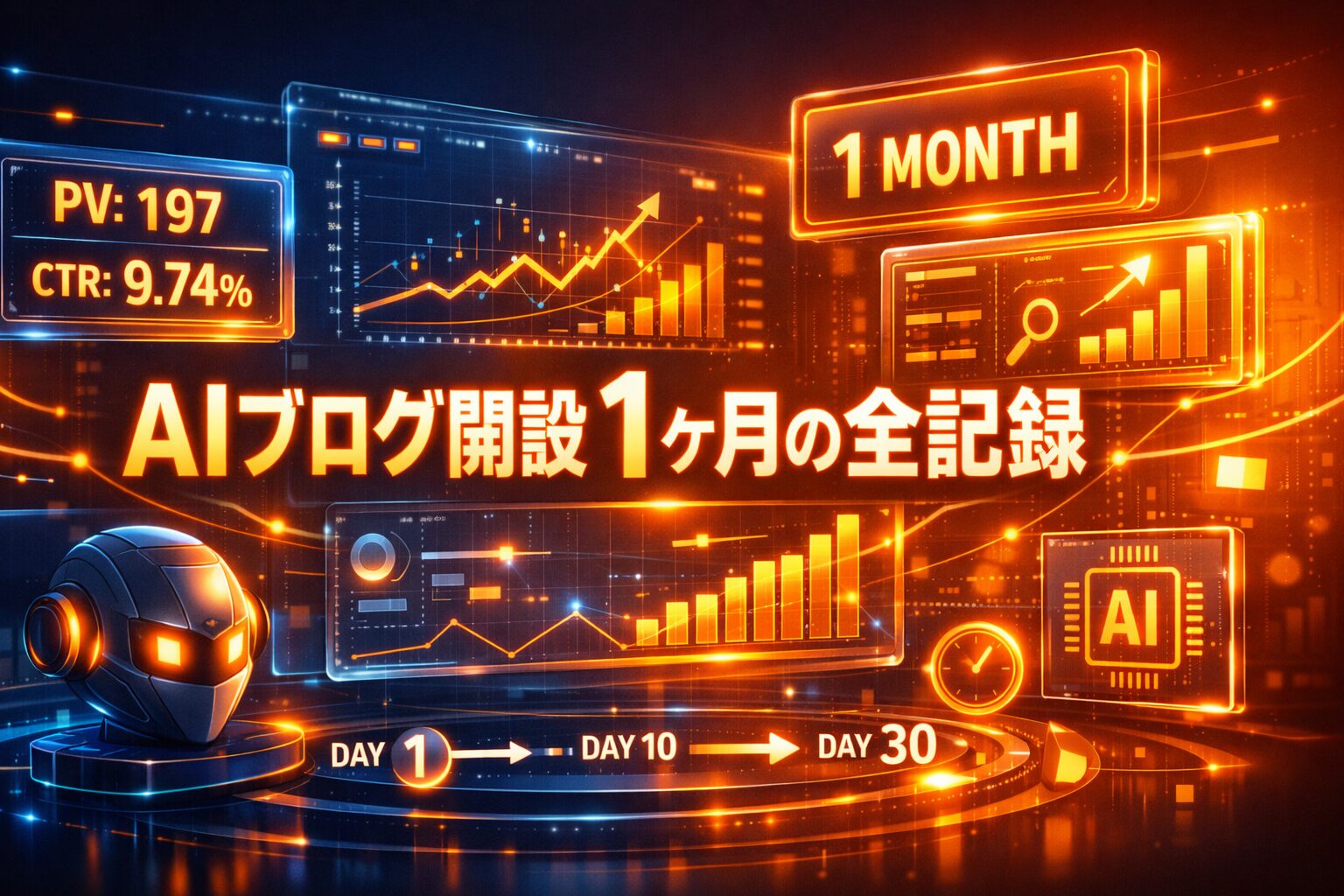 AIブログ開設１ヶ月の全記録アイキャッチ画像
