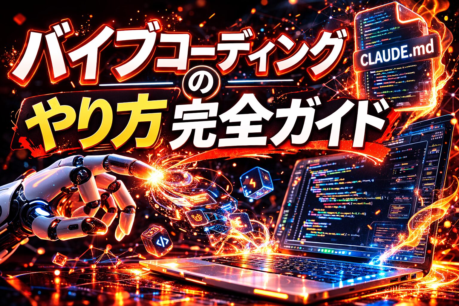 バイブコーディングやり方アイキャッチ画像