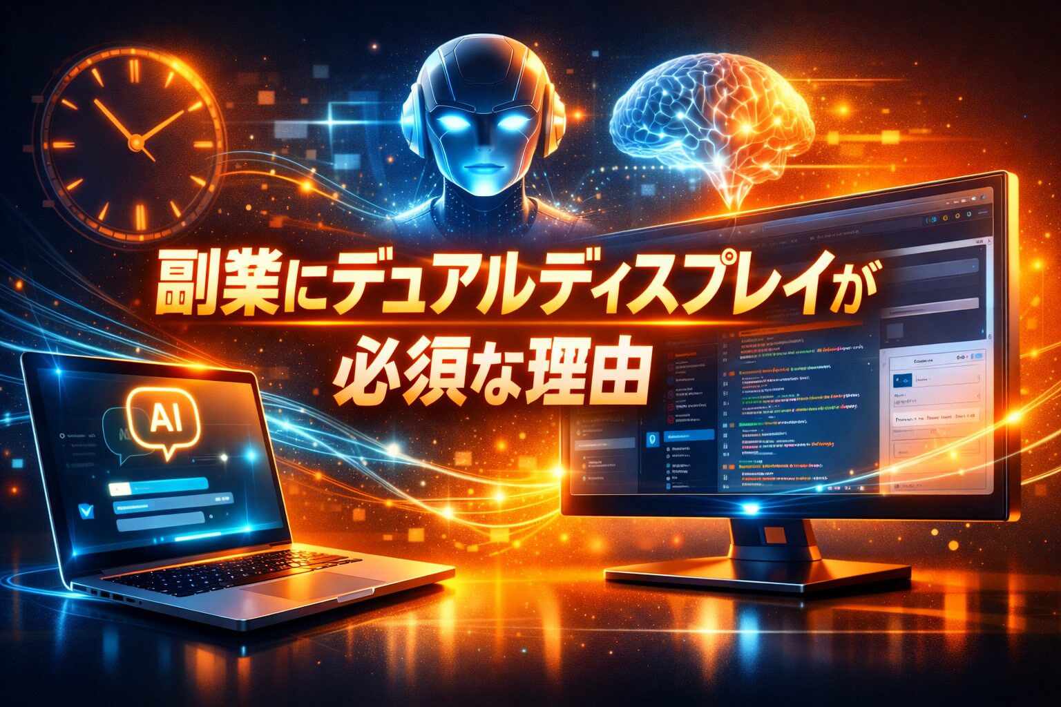 副業デュアルディスプレイ記事アイキャッチ画像