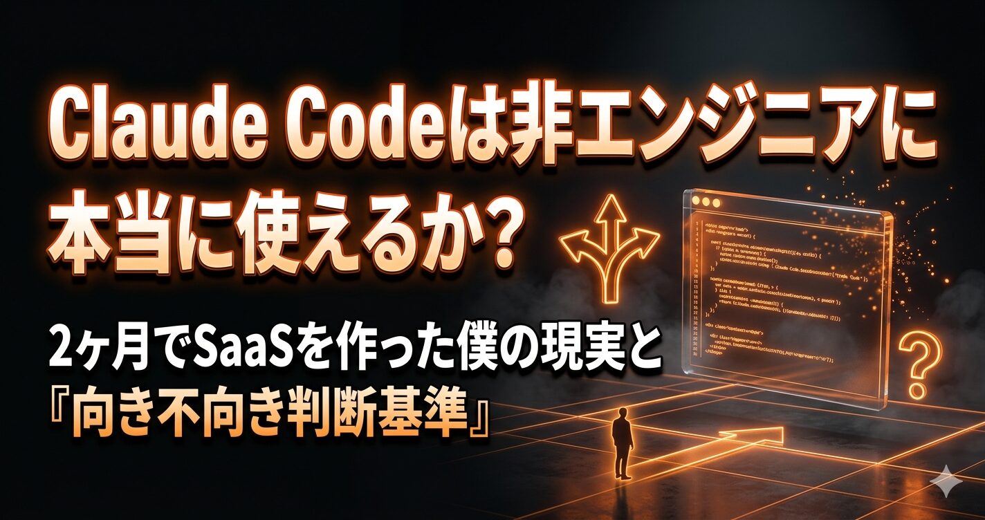 Claudecodeは非エンジニアに使えるか？アイキャッチ画像