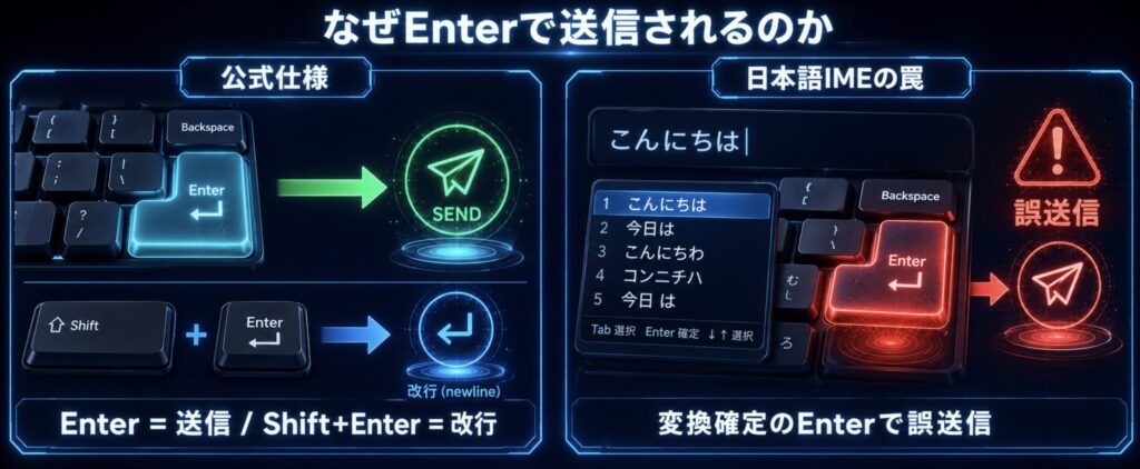 なぜEnter送信されるのか